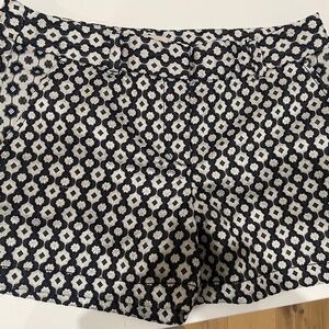 Loft Blue & White Jacquard Shorts, Size 6
